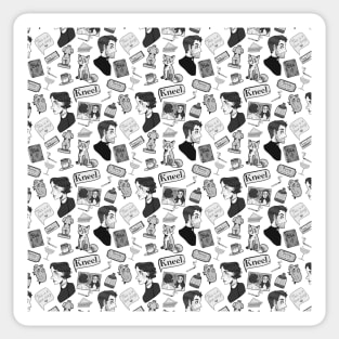 Fleabag Repeat Pattern Black and White Version Sticker